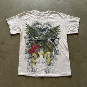 Vintage Y2K Take That Shirt Size Large White Eagle AOP Script